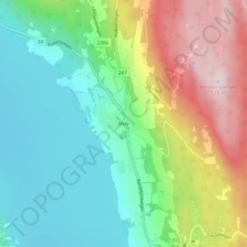 Топографическая карта Hov, высота, рельеф