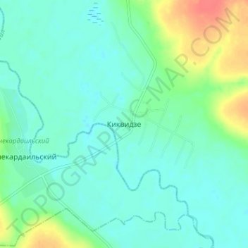 Топографическая карта Киквидзе, высота, рельеф