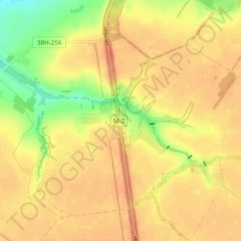 Топографическая карта Дворики, высота, рельеф