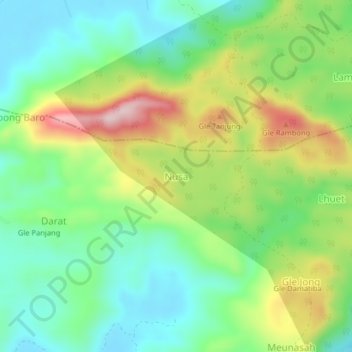 Топографическая карта Nusa, высота, рельеф