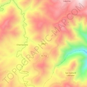 Топографическая карта Tapul, высота, рельеф