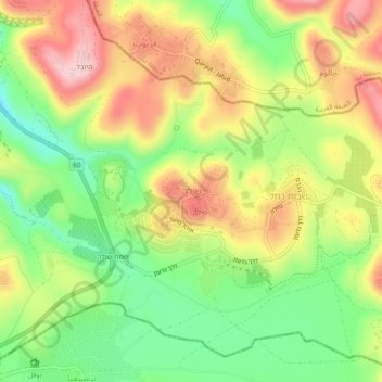 Топографическая карта Shilo, высота, рельеф