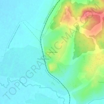 Топографическая карта Розенгартовка, высота, рельеф