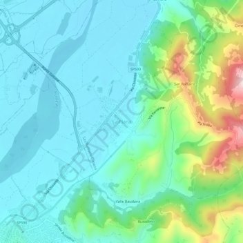 Топографическая карта La Piana, высота, рельеф