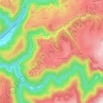 Топографическая карта Doumis, высота, рельеф