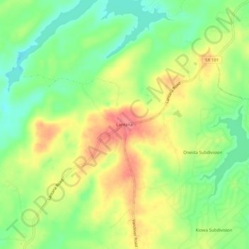 Топографическая карта Lantana, высота, рельеф