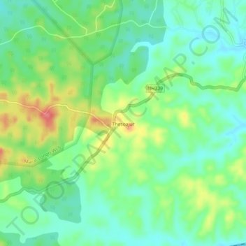 Топографическая карта Thesoajur, высота, рельеф
