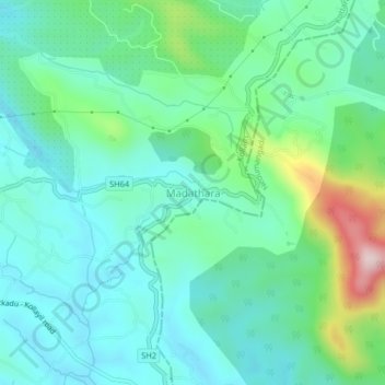 Топографическая карта Madathara, высота, рельеф