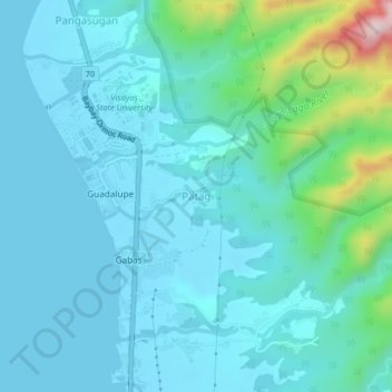 Топографическая карта Patag, высота, рельеф