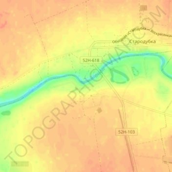 Топографическая карта Архангелка, высота, рельеф