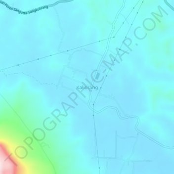 Топографическая карта Kaliorang, высота, рельеф