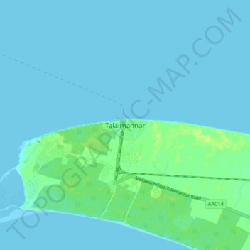 Топографическая карта Talaimannar, высота, рельеф