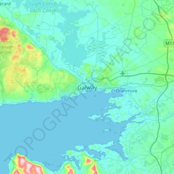 Топографическая карта Galway, высота, рельеф