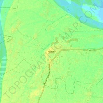 Топографическая карта Maner, высота, рельеф