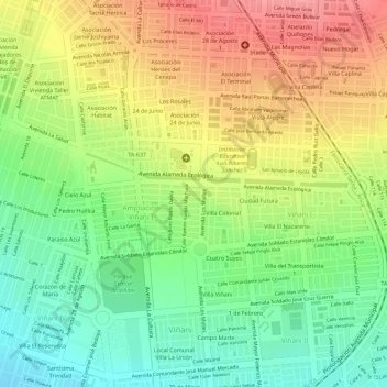 Топографическая карта 550, высота, рельеф