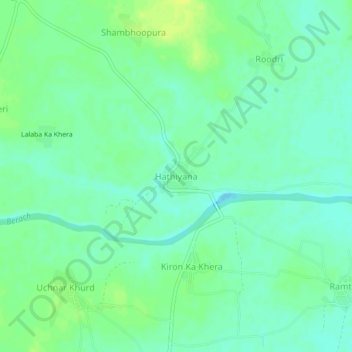 Топографическая карта Hathiyana, высота, рельеф