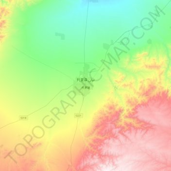 Топографическая карта Toli, высота, рельеф