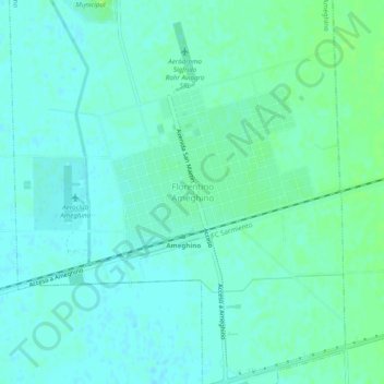 Топографическая карта Florentino Ameghino, высота, рельеф