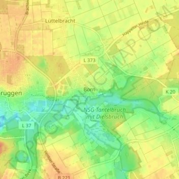 Топографическая карта Born, высота, рельеф