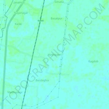 Топографическая карта Hathipaon, высота, рельеф