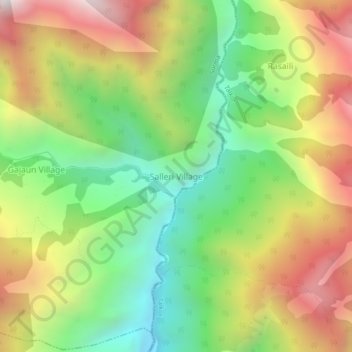 Топографическая карта Salleri Village, высота, рельеф