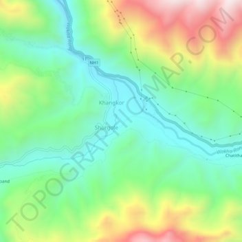 Топографическая карта Katyok, высота, рельеф