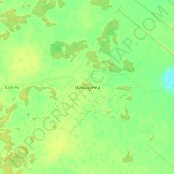 Топографическая карта Новодонка, высота, рельеф