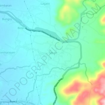 Топографическая карта Tay-ac, высота, рельеф
