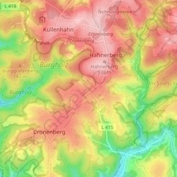 Топографическая карта Cronenfeld, высота, рельеф