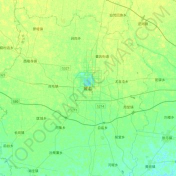 Топографическая карта Sui, высота, рельеф