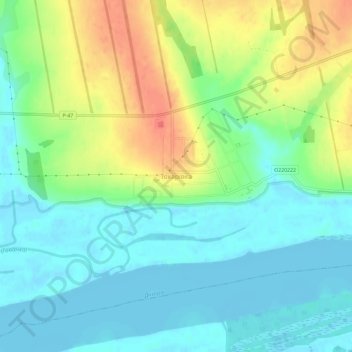Топографическая карта Токаревка, высота, рельеф