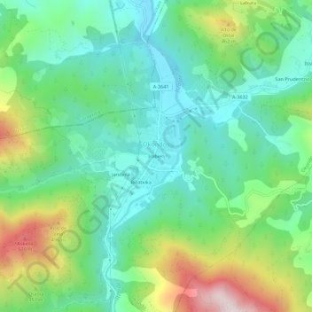 Топографическая карта Irabien, высота, рельеф