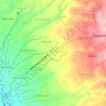 Топографическая карта Semen, высота, рельеф