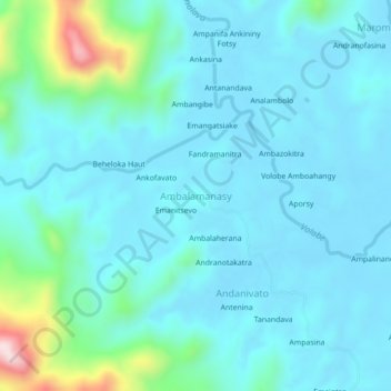 Топографическая карта Ambalamanasy, высота, рельеф