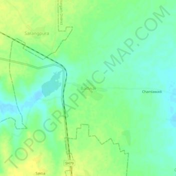 Топографическая карта Badwai, высота, рельеф