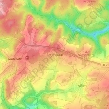 Топографическая карта Peterskaul, высота, рельеф