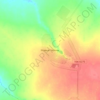 Топографическая карта Новые Челны, высота, рельеф