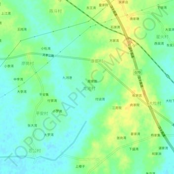 Топографическая карта 黑龙池, высота, рельеф