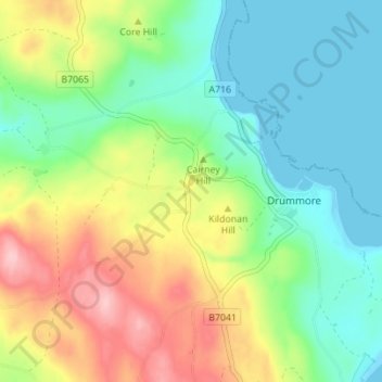 Топографическая карта Kirkmaiden, высота, рельеф