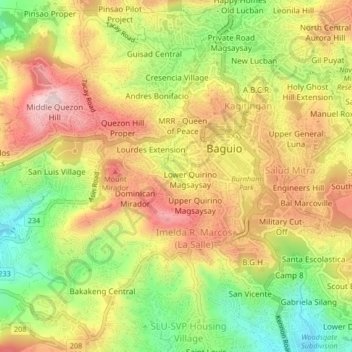 Топографическая карта Lower Rock Quarry, высота, рельеф