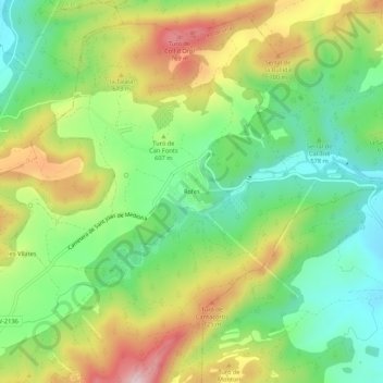 Топографическая карта Rofes, высота, рельеф