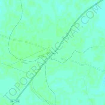 Топографическая карта Jethwara, высота, рельеф