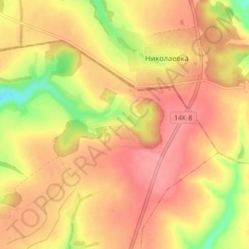 Топографическая карта Ольхов, высота, рельеф
