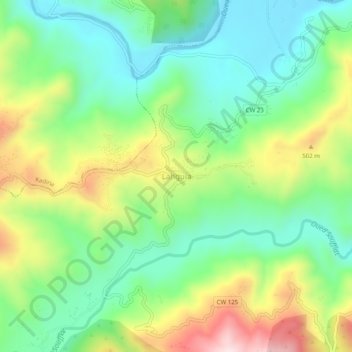Топографическая карта Lahguia, высота, рельеф