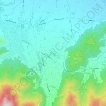 Топографическая карта Rivoira, высота, рельеф