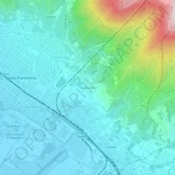 Топографическая карта Quinto Alto, высота, рельеф