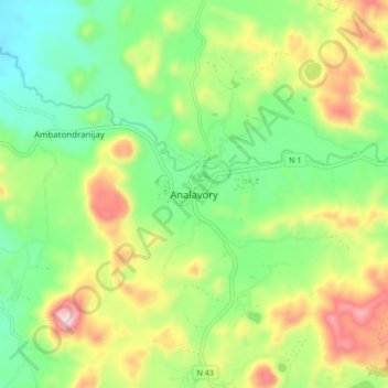Топографическая карта Analavory, высота, рельеф