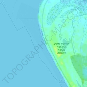 Топографическая карта Morfa Harlech, высота, рельеф
