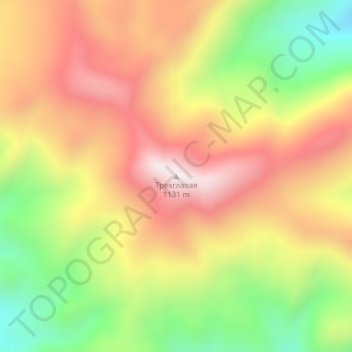 Топографическая карта Трехглавая, высота, рельеф