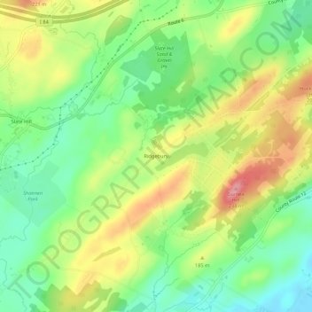 Топографическая карта Ridgebury, высота, рельеф
